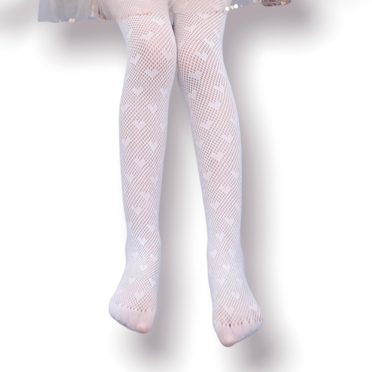 Heart Tights/Stockings (White)