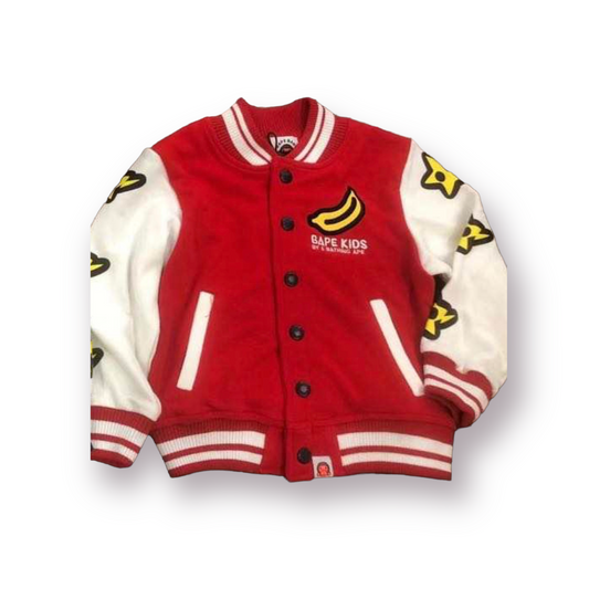 2.0 GOING BANANAS VARSITY JACKET (RED/WHITE)