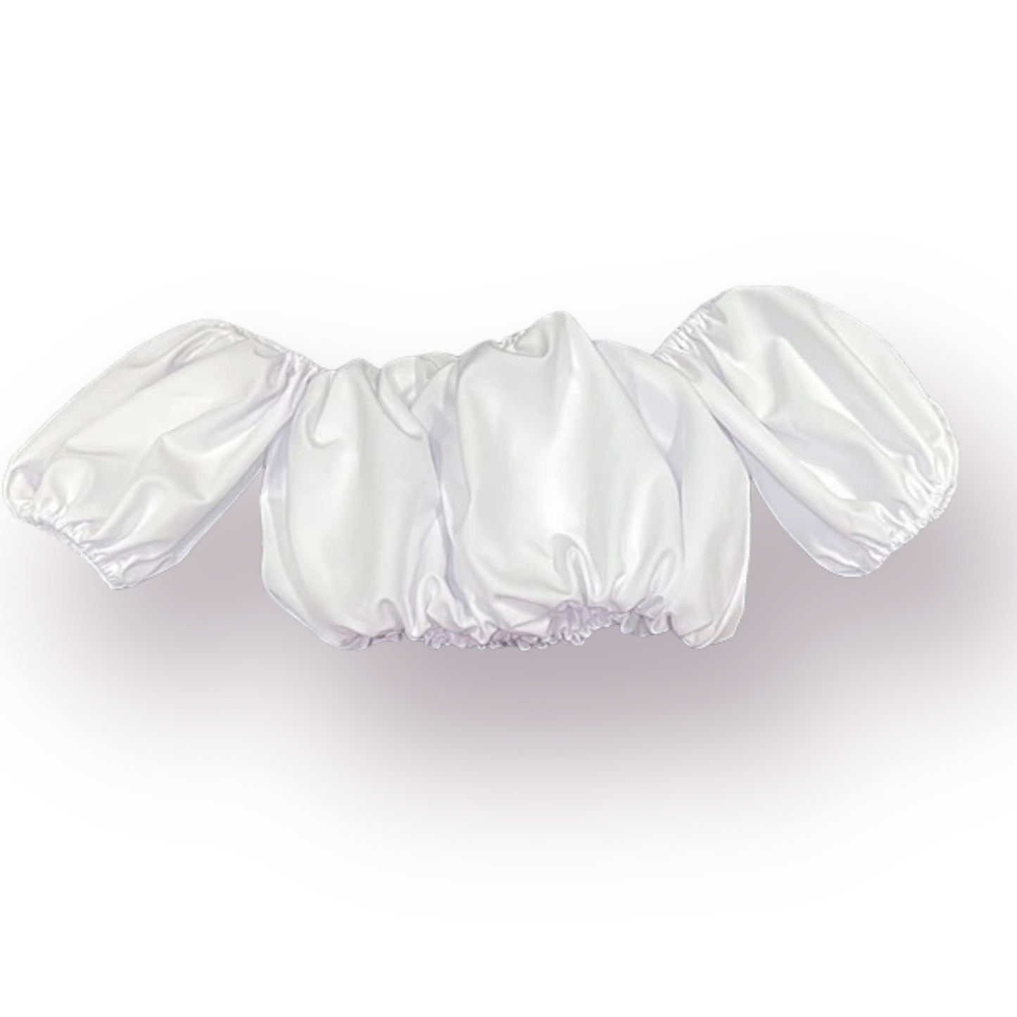 Camilla Bubble Crop Top (White)