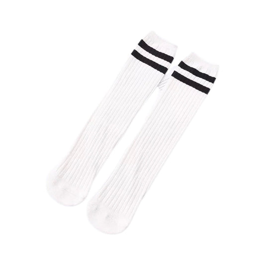 Black/White Striped Knee High Socks