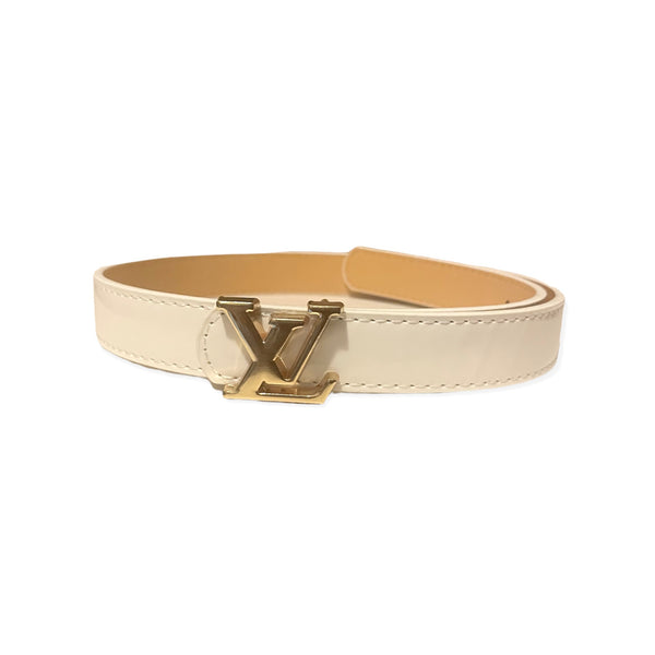 white leather louis vuittons belt