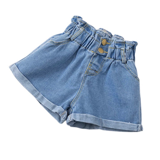 Paper Bag Denim Shorts